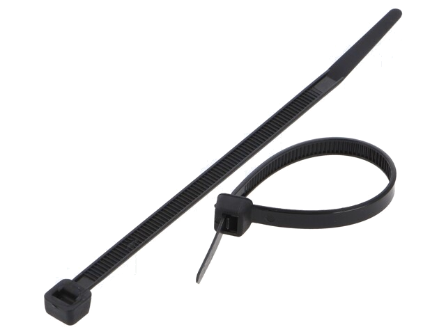 Kabelbinder; L: 120mm; W: 4,8mm; polyamide; 222N; zwart; Ømax: 30mm Kabelbinder; L: 120mm; W: 4,8mm; polyamide; 222N; zwart; Ømax: 30mm
